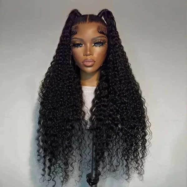 Glueless 4x4 Lace Closure Wig Deep Wave Pre Plucked Fuller Density Long Human Hair Wig