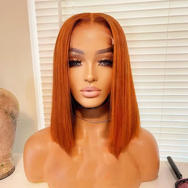 13x4 Lace Frontal Wig Ginger Bob Lace Frontal Wig Colored Human Hair Wigs 4x4 Lace Closure Short Bob Human Hair Wigs Pre Pluck