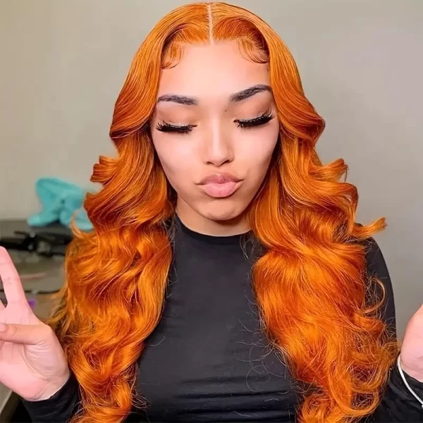 13x6 HD Lace Front Wigs Body Wave Ginger Orange Colored Human Hair For Women Choice 13x4 Lace Frontal Wigs Glueless Human Hair